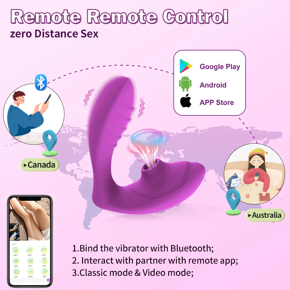 2 In 1 Stimulation Vibrator App Control With 10 Sucking Vibrating Modes For Women Clit G spot Massage Stimulator Adult Sex Toy