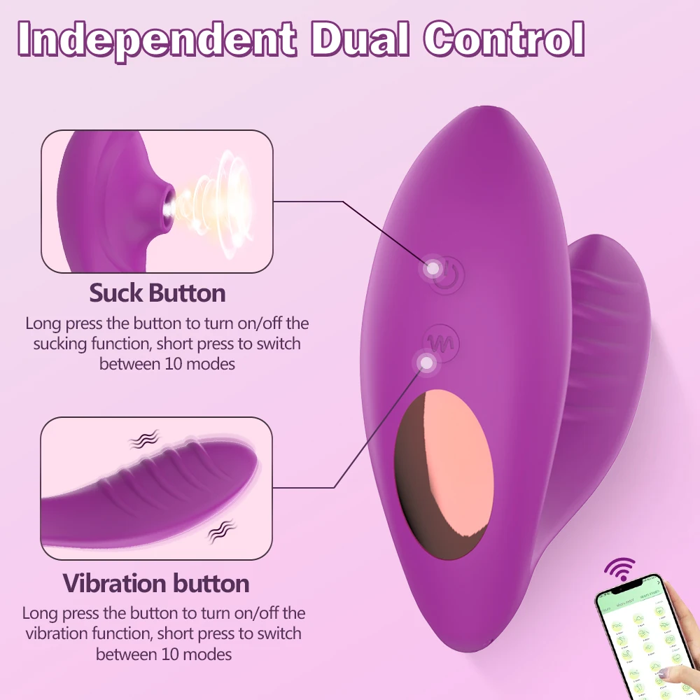 2 In 1 Stimulation Vibrator App Control With 10 Sucking Vibrating Modes For Women Clit G spot Massage Stimulator Adult Sex Toy