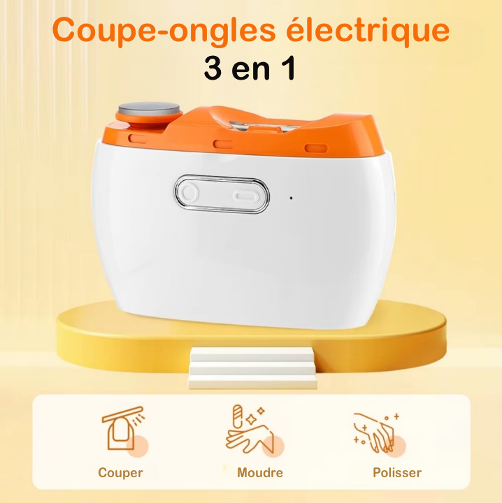 Coupe ongle électrique 3 en 1 rechargeable sécurisé à 2 vitesses pour manicure pédicure